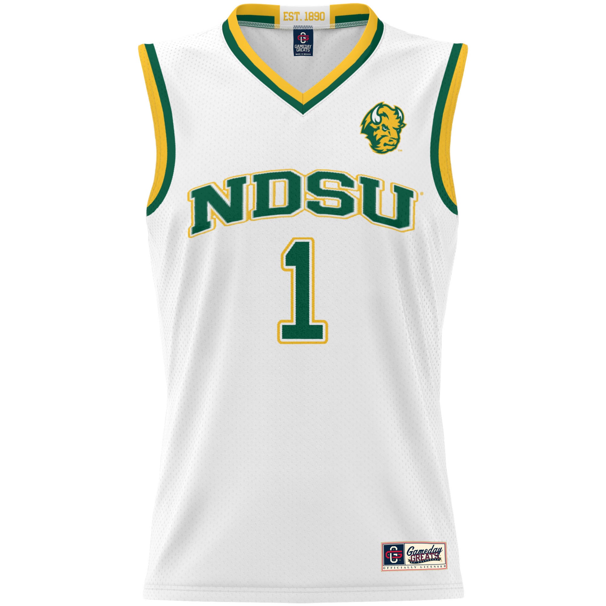 [DDG] NDSU Bison GameDay Greats Youth Lightweight Basketball Jersey - White