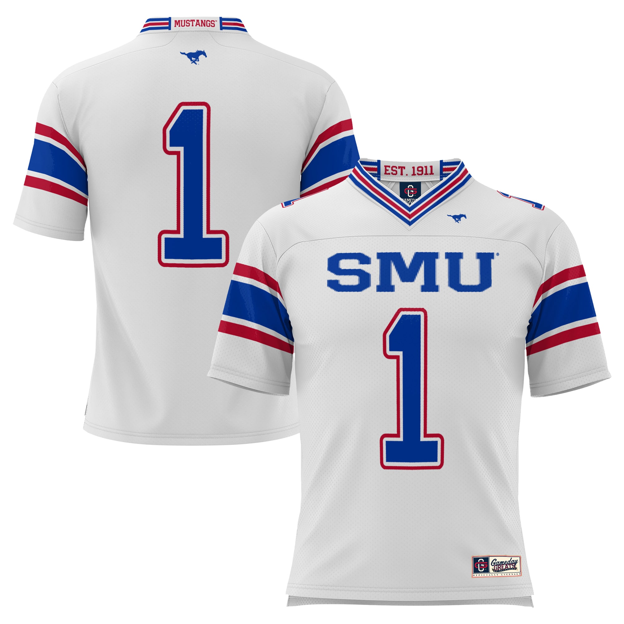 #1 SMU Mustangs GameDay Greats Endzone 2026/2027 Football Jersey - White