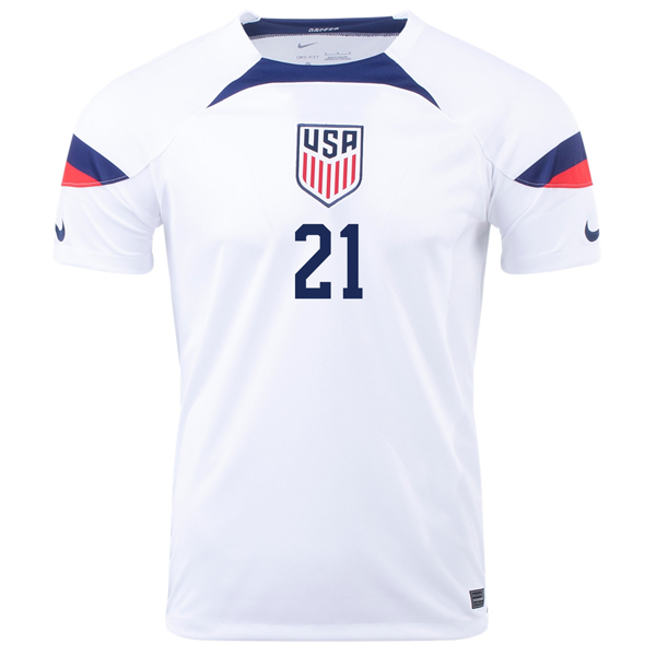 USA Timothy Weah 2022-2023 Home Jersey –  Fan Version S