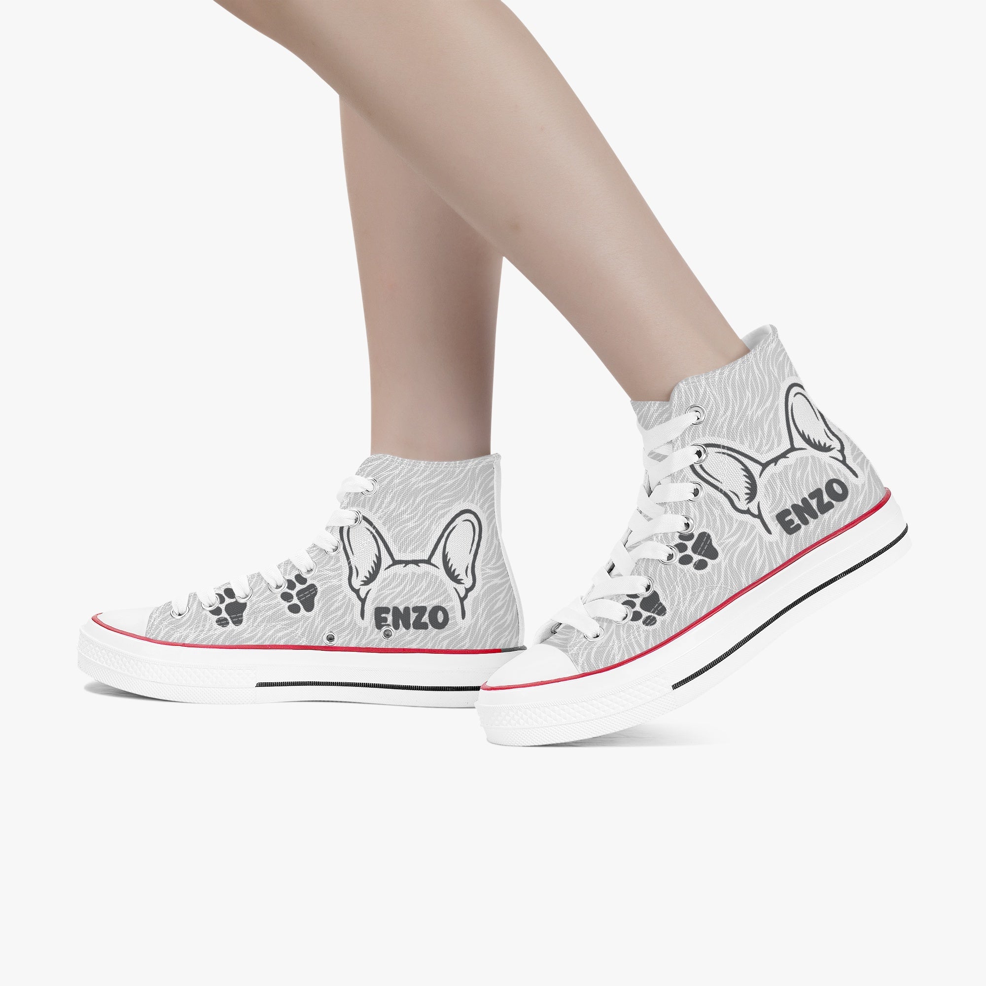 Minimal-Aesthetic Moose - Personalized High-top Canvas Shoes for Home