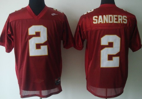Men's None Deion Sanders #2 away jersey Red 2024 game day Jersey