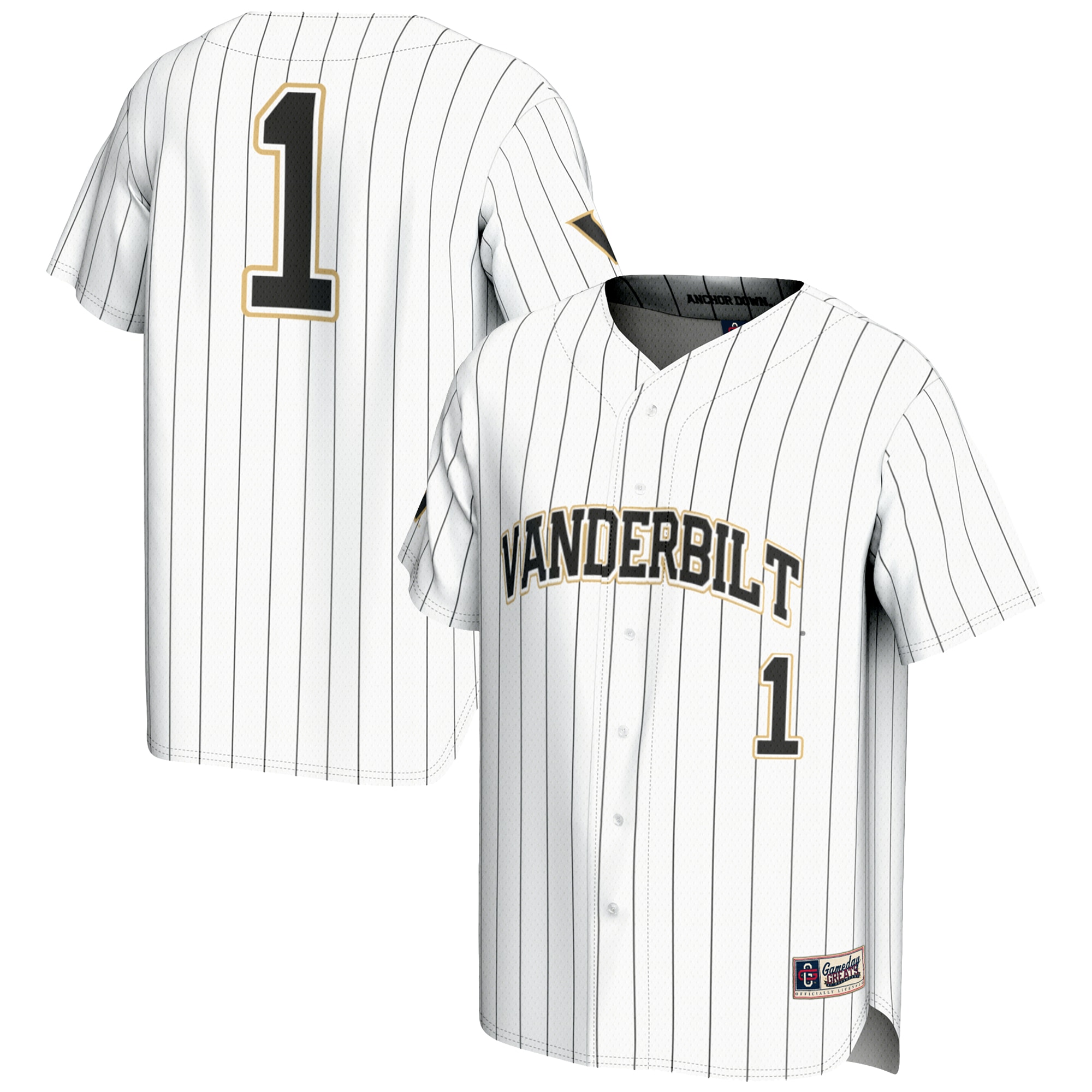 [NJP] Women's Vanderbilt Commodores GameDay Greats Lightweight Baseball Jersey - White