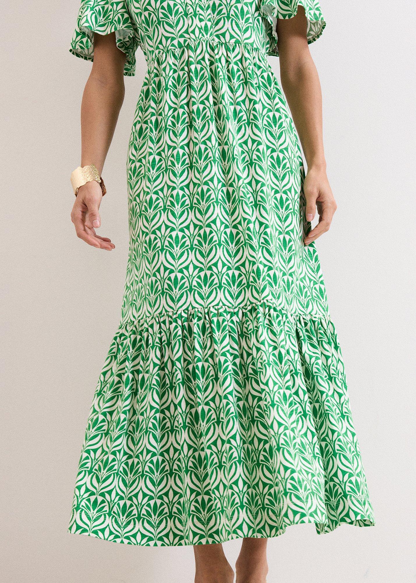 Shakira Printed Jersey Midiaxi Dress