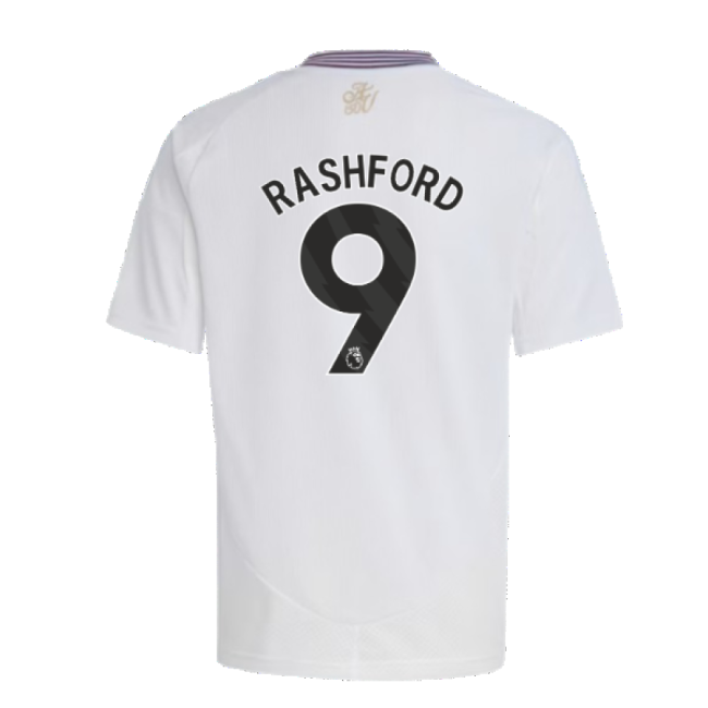 Aston Villa Away Football Shirt 2024-20 Season Rashford 9 L S Kids