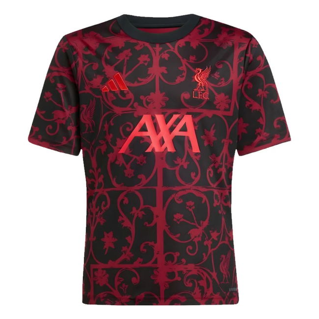 2025-2026 Liverpool Pre-Match Shirt (Black) - Kids (Your Name)