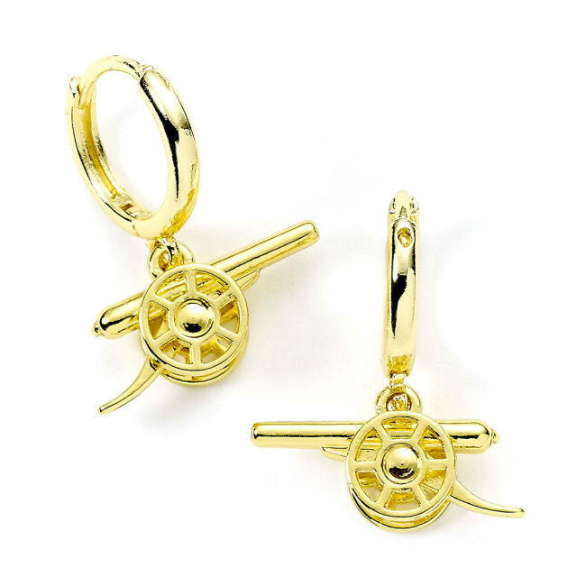 Arsenal FC Gold Finish Cannon Hoop Earrings - premium