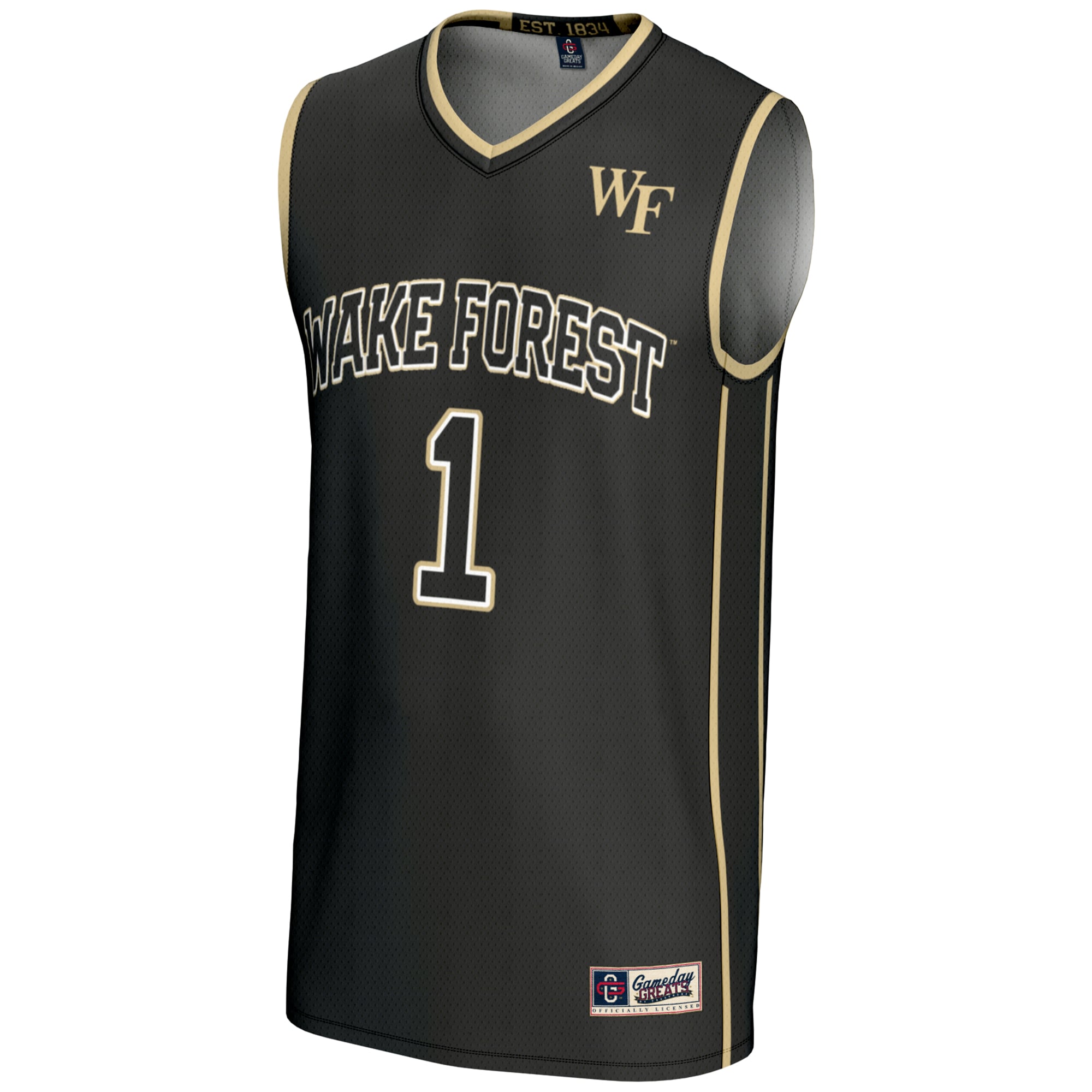#1 Wake Forest Demon Deacons GameDay Greats Youth Lightweight Basketball Jersey - Black