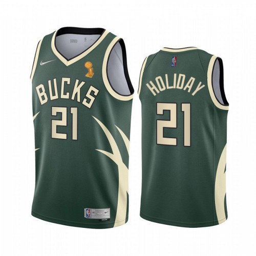 Green MIL Milwaukee Bucks #21 Nike Breathable Jersey NBA Fan Apparel