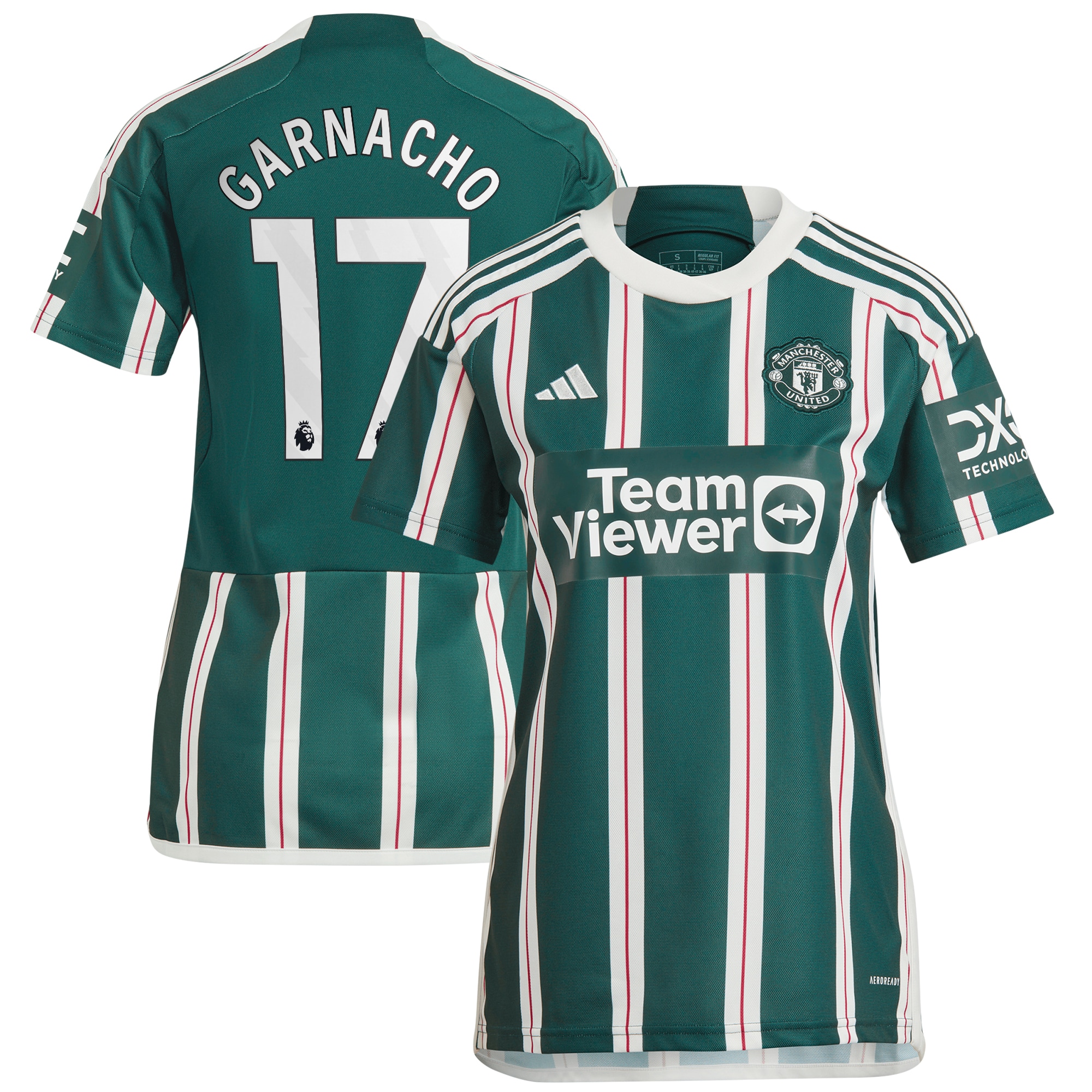 [SJH] Youth Alejandro Garnacho Manchester United Women's 2023/24 Away Replica Player Jersey - Green