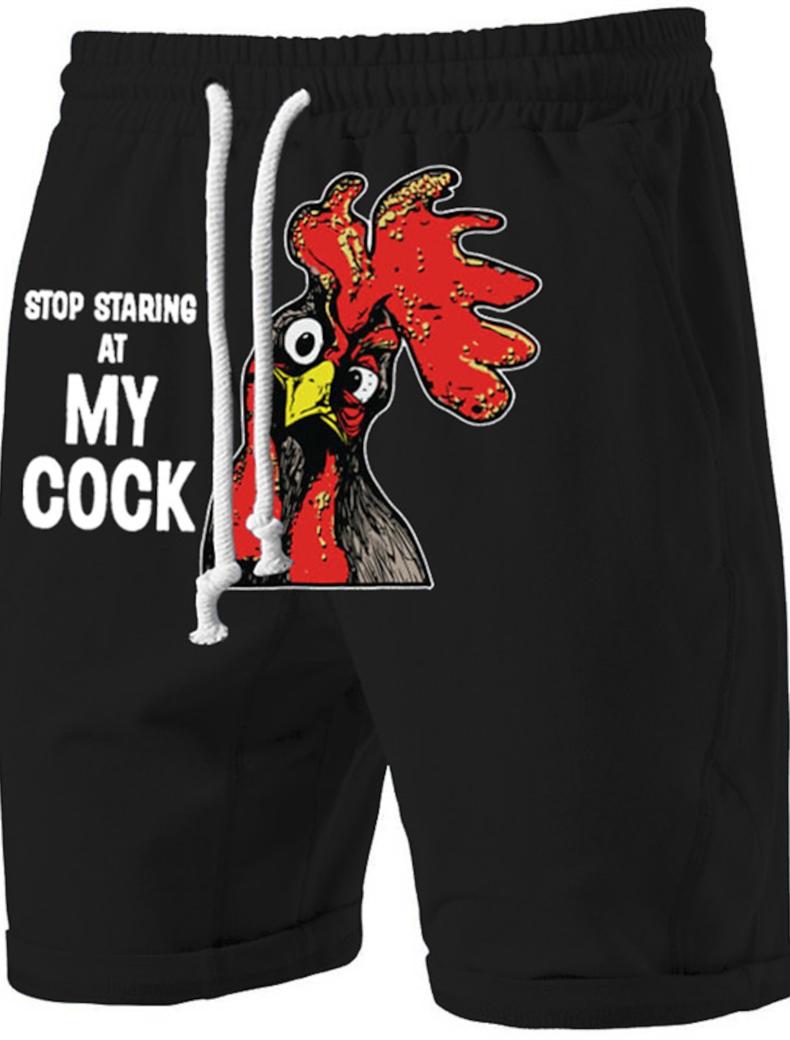 Men's Funny Graphic T-Shirt: 'STOP STARING AT MY COCK' Rooster Pun