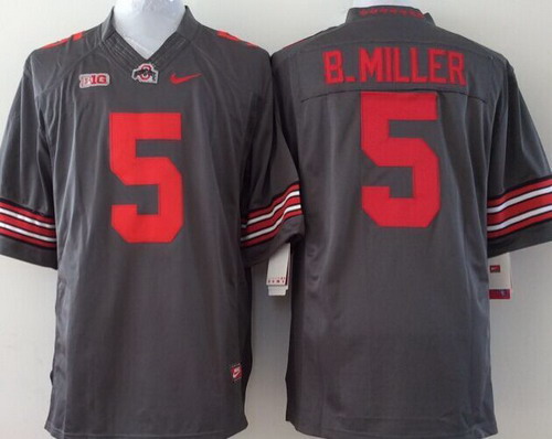 Men's Ohio St Buckeyes Gray 2014 alternate jersey Baxton Miller #5