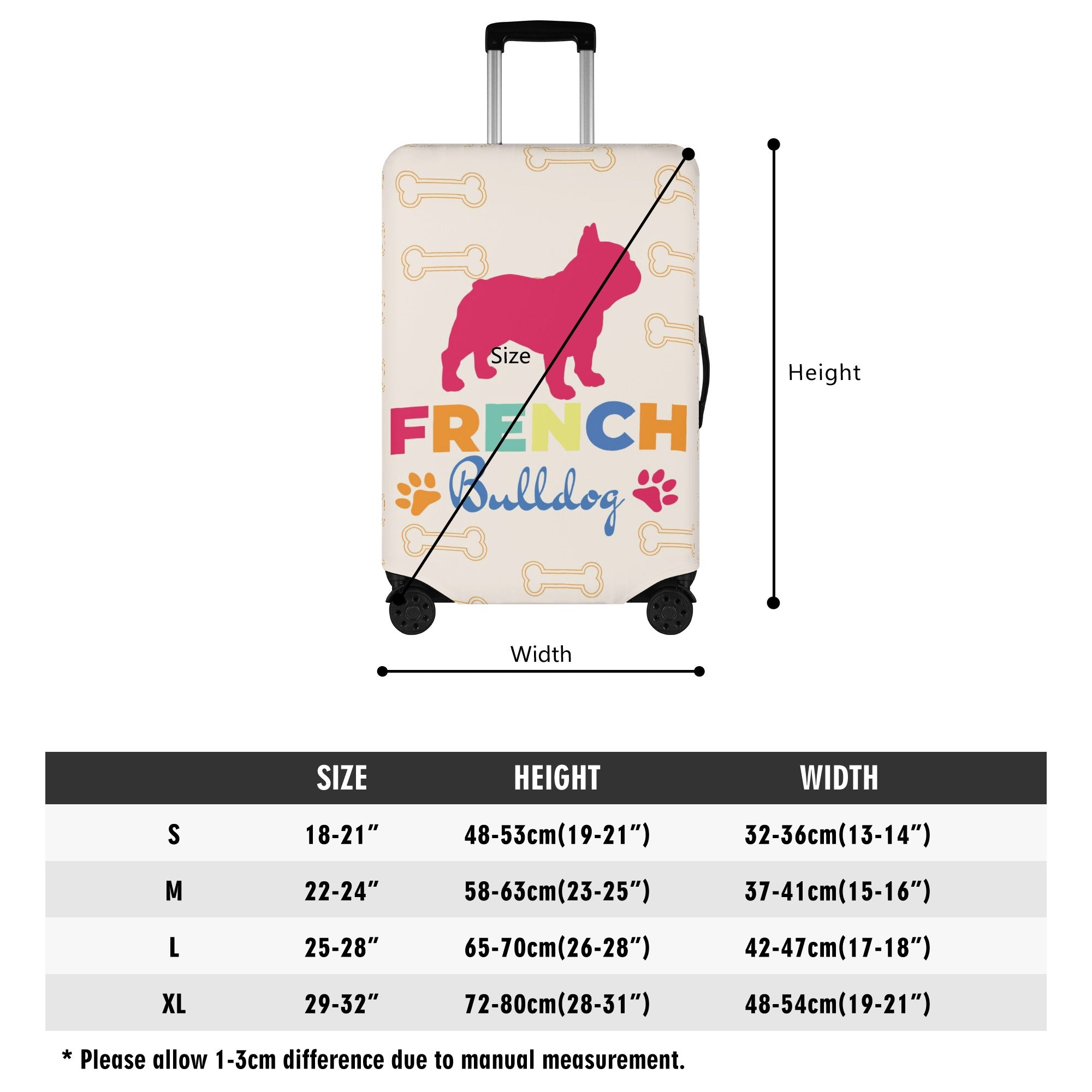French Bulldog Spike Luggage Cover Practical Pet Supply