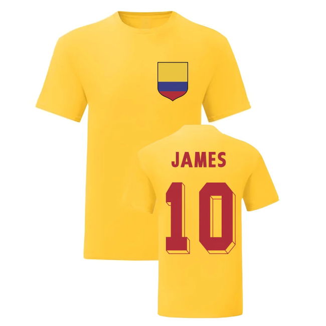 Professional James Rodriguez Colombia National Hero Tee\'S (Yellow)