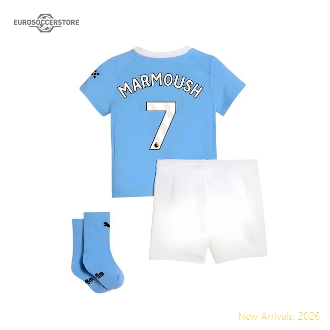 Authentic 2025-2026 Man City Home Baby Kit (marmoush 7) - Premium