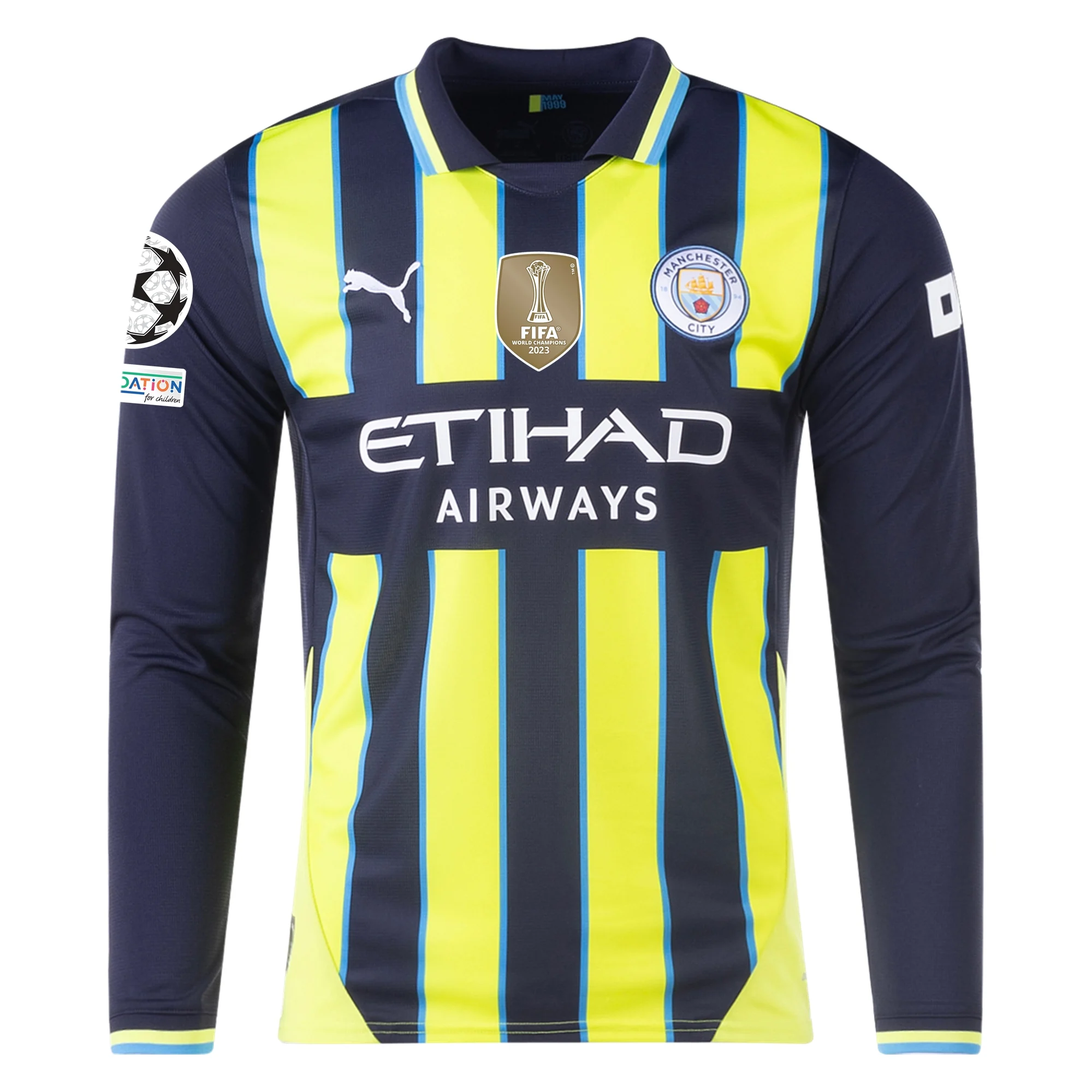 Manchester City Sleeve 2024-2025 UCL Away Jersey – Authentic Shirt