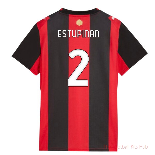 AC Milan 2026-2027 Home Shirt Women's Estupinan #2 Stadium Edition