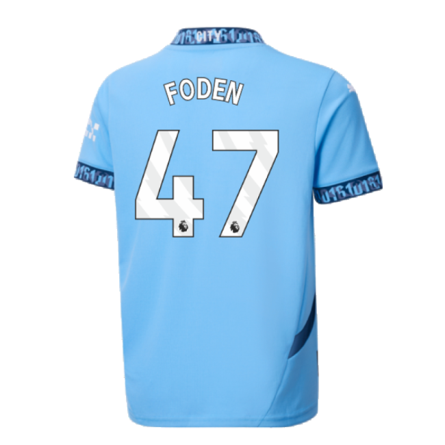 Top Tier Football Man City Home Shirt Kids Foden #47 Modern Style ...