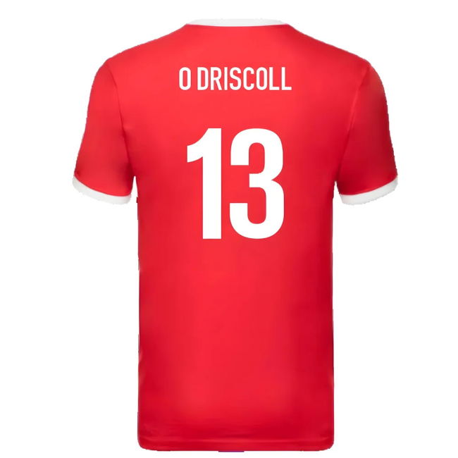 British and Irish Lions Ringer T-Shirt (Red) (O Driscoll 13)