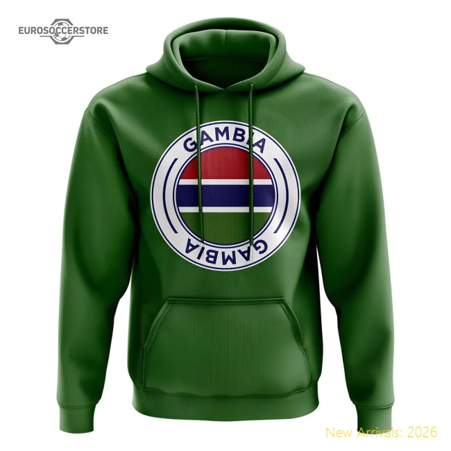 Premium Gambia Football Badge Hoodie (green) - Premium Collection