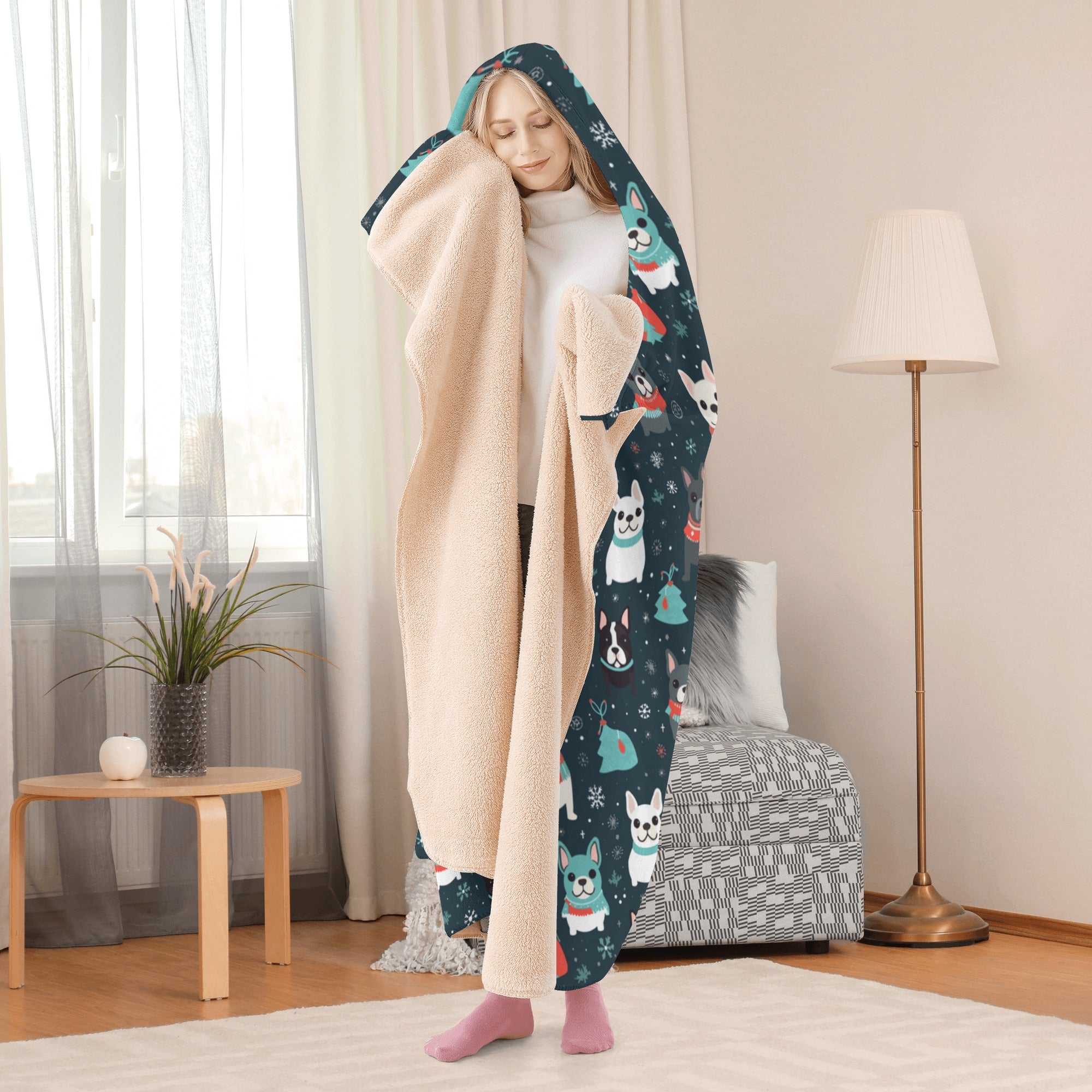 Vibes - Everyday Hooded Blanket For Frenchie Fans | Unique Design