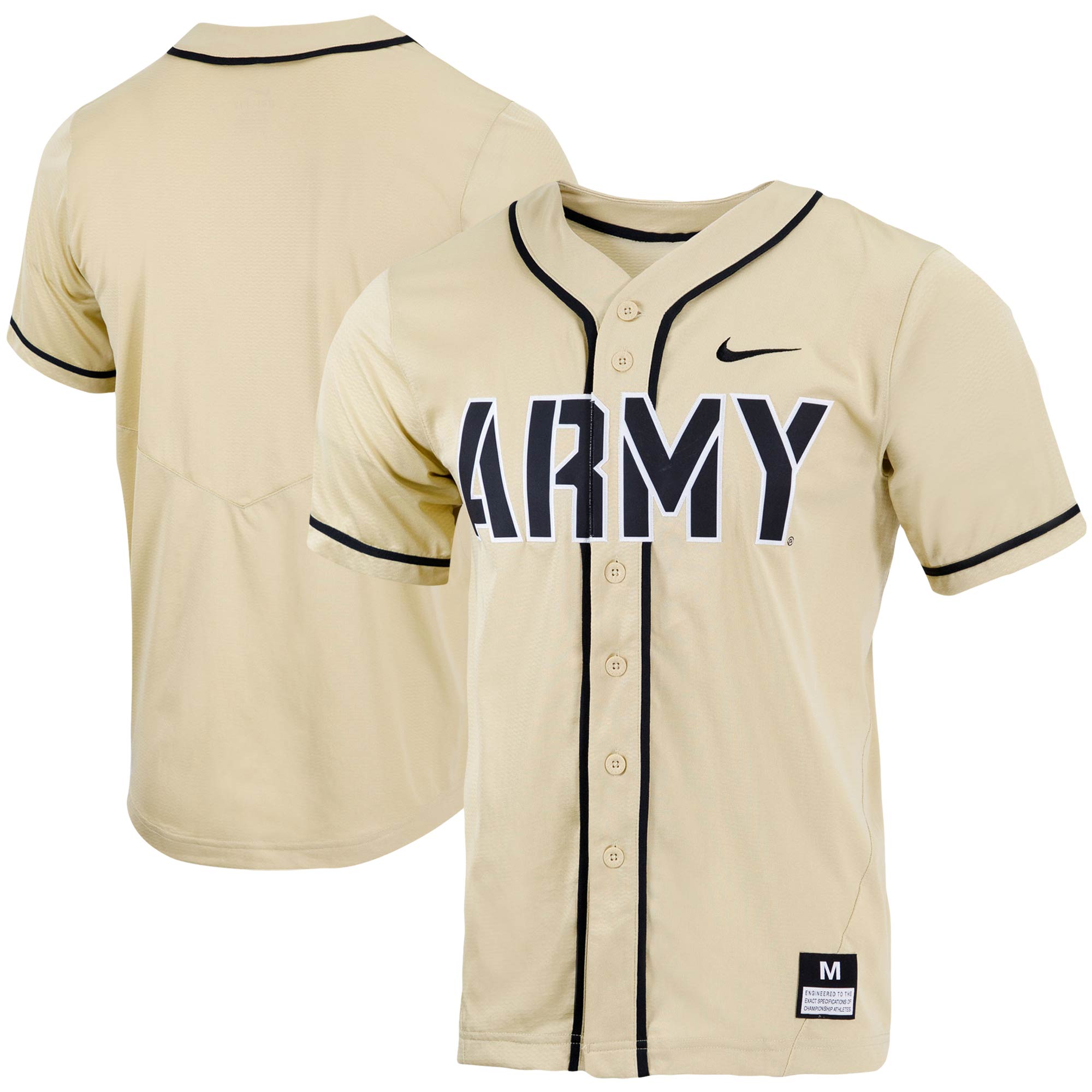 [NJP] Women's Army Black Knights Replica Full-Button Baseball Jersey - Gold