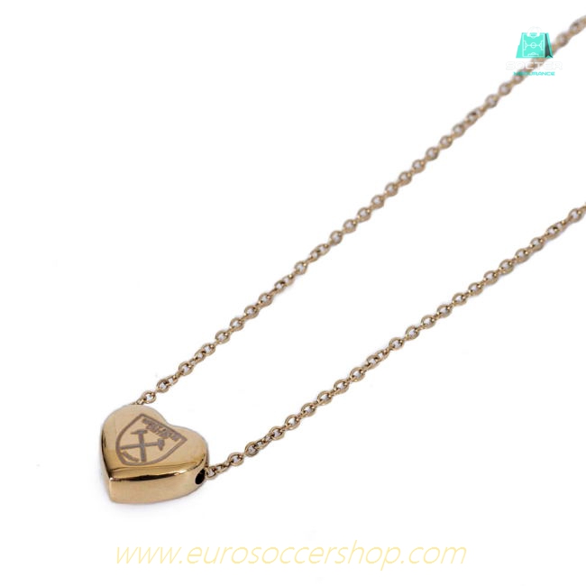 West Ham United FC Gold Plated Heart Necklace