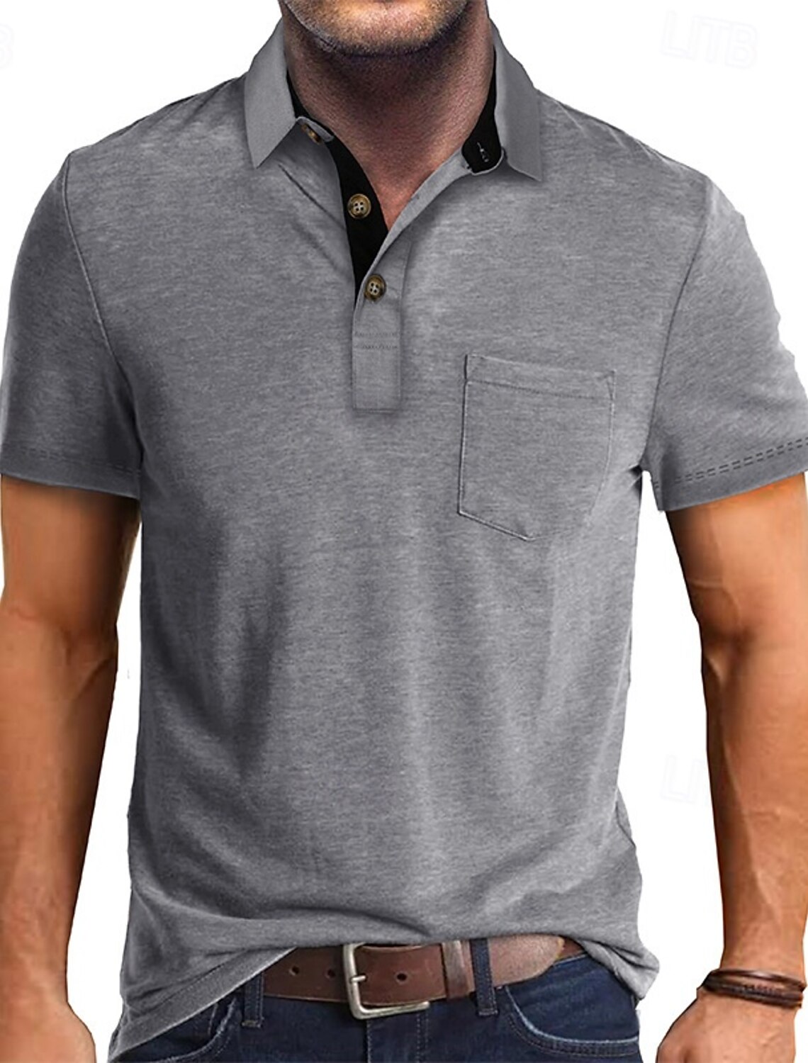 Men's Golf Shirt Polos Shirts Work Casual Lapel Short Sleeve Basic