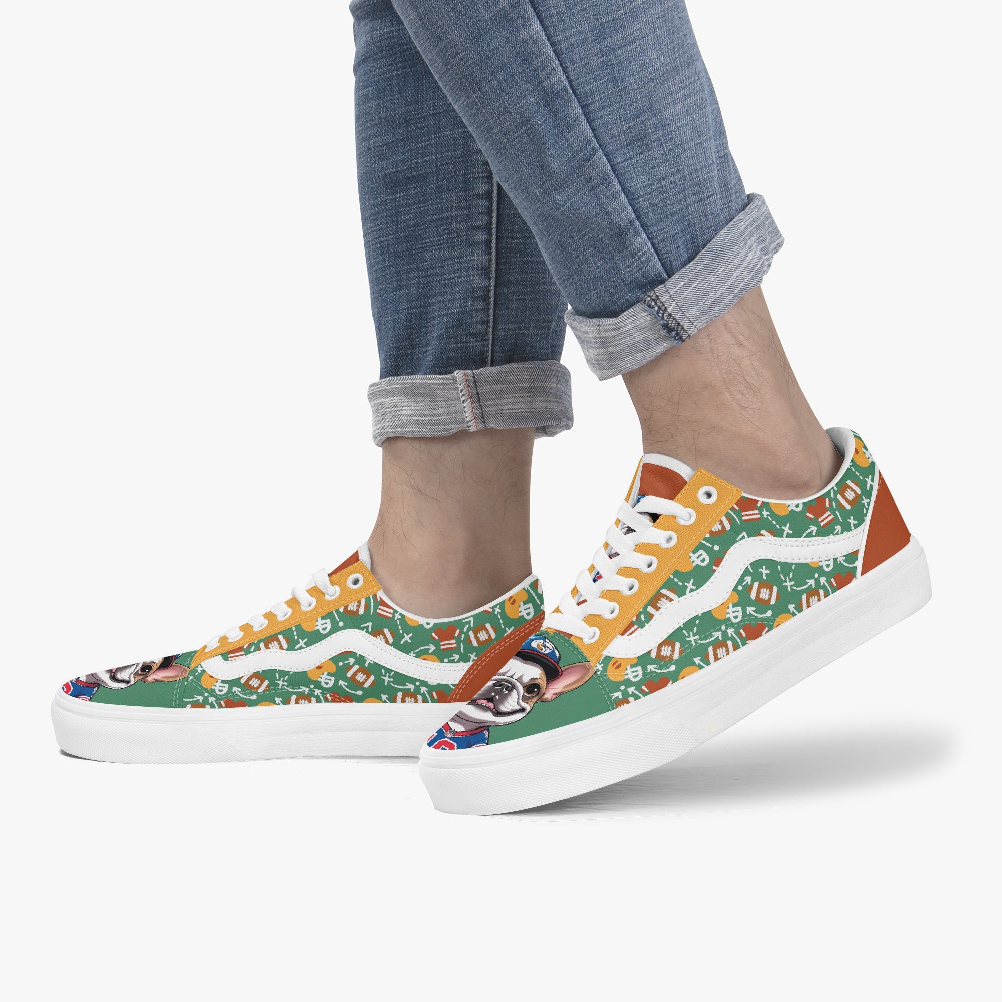 French Bulldog Lover Larry Trendy Low Top Canvas Sneakers Casual Footwear