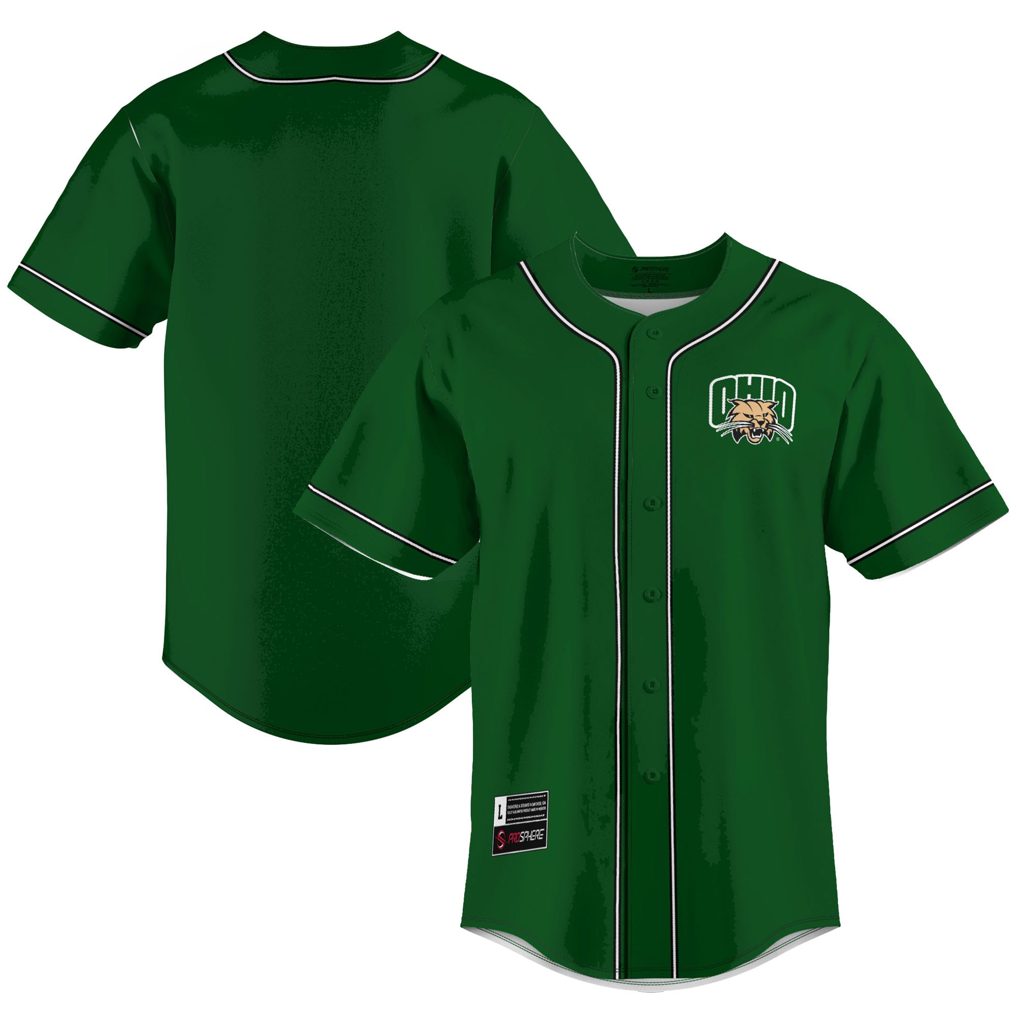 [NJP] Ohio Bobcats GameDay Greats Lightweight Baseball Jersey - Green