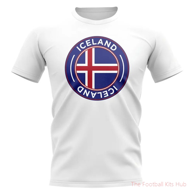 Iceland Football Badge T-Shirt (White)