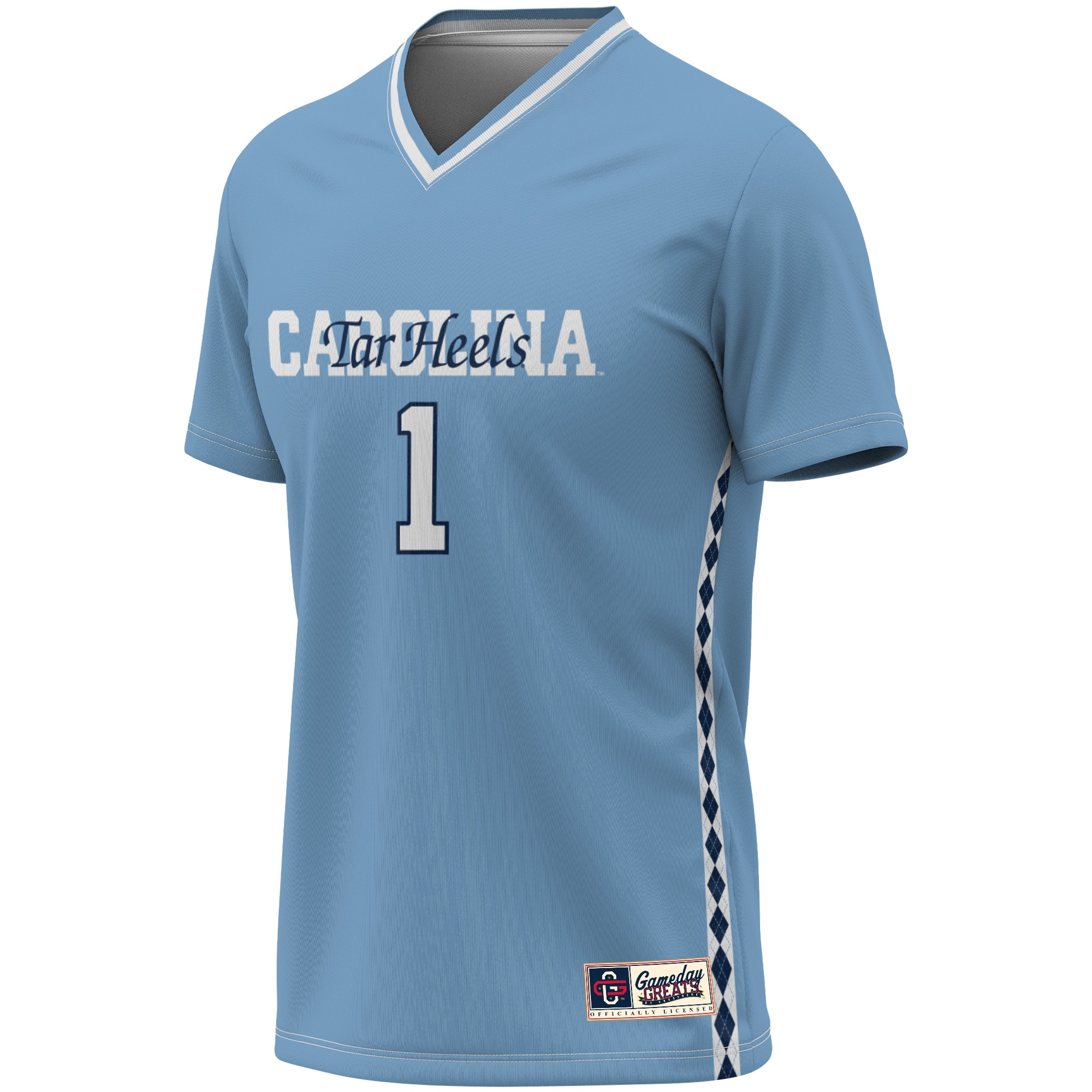 [DDG] North Carolina Tar Heels GameDay Greats Youth Women's Soccer Lightweight Fashion Jersey - Carolina Blue