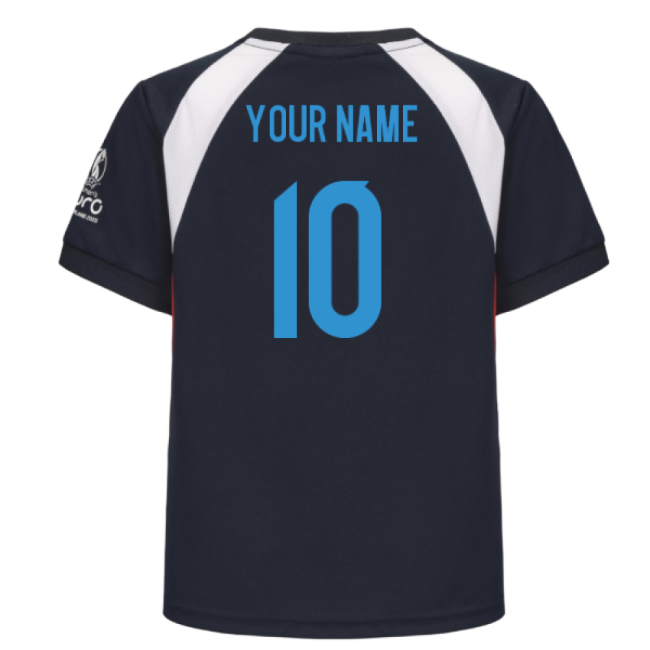 2025 England WEC Poly T-Shirt (Navy) - Kids (Your Name)