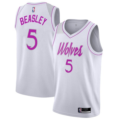 Timberwolves #5 Malik Beasley Premium 2024 Earned NBA Jersey - White