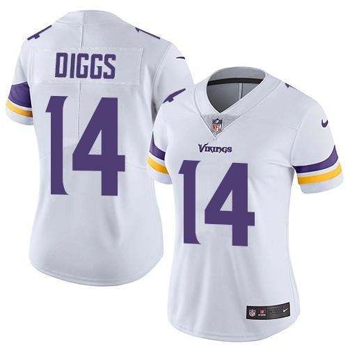 NFL M V Vikings #14 Stefon Diggs Limited White Jersey - Fan Favorite
