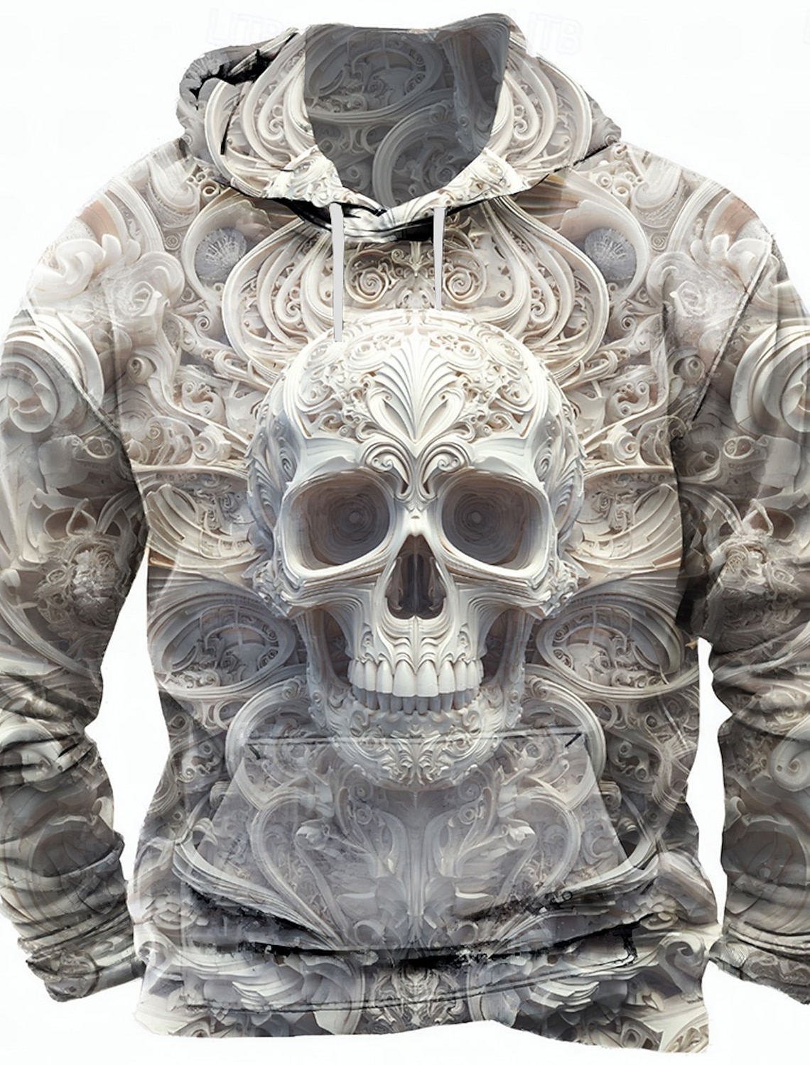 Men's Skull 3D Hoodie Sweatshirt Punk Exaggerated Gothic Casual Long Sleeve Crew Neck Hooded Club Streetwear Yellow Blue Gray Drawstring Fall Winter Designer S M L XL XXL XXXL
