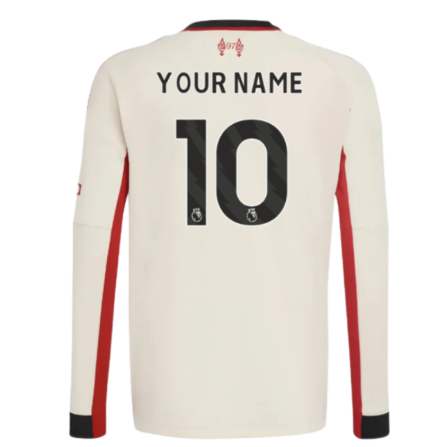 Official 2025-2026 Liverpool Away Long Sleeve Shirt (kids) (your