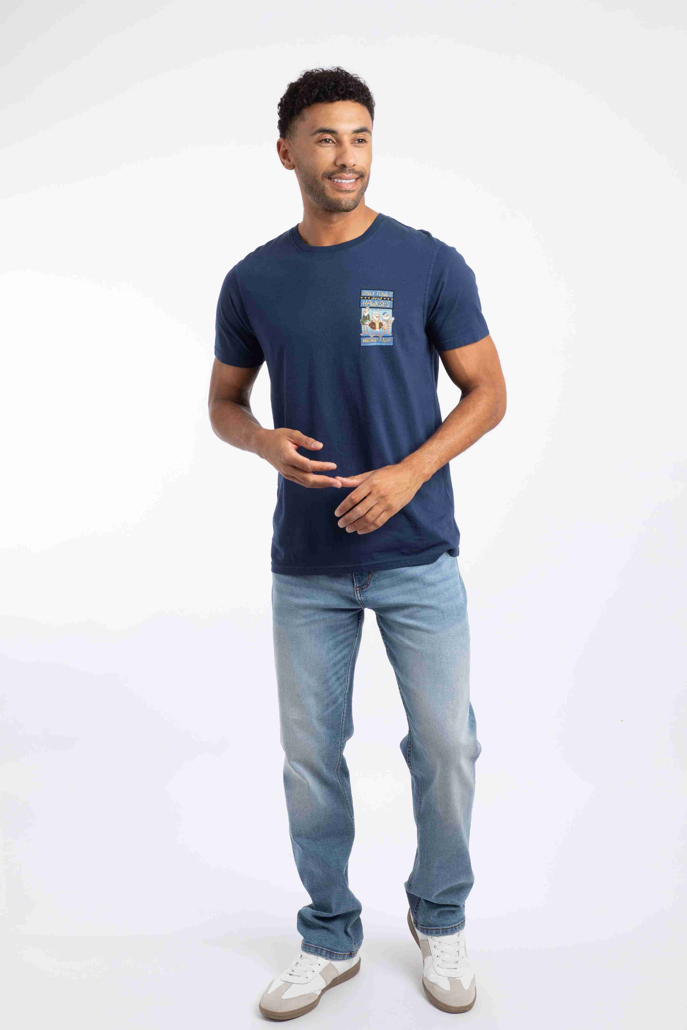 Only Fowls and Hawkses Back Print Artist T-Shirt Dark Blue