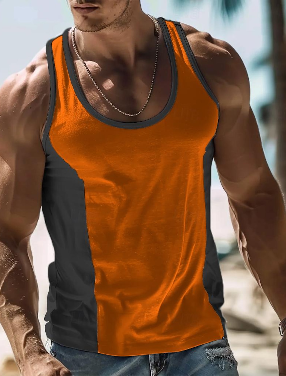 Men's Tank Top Vest Sleeveless Shirt Gym Muscle Tee Crew Neck Summer