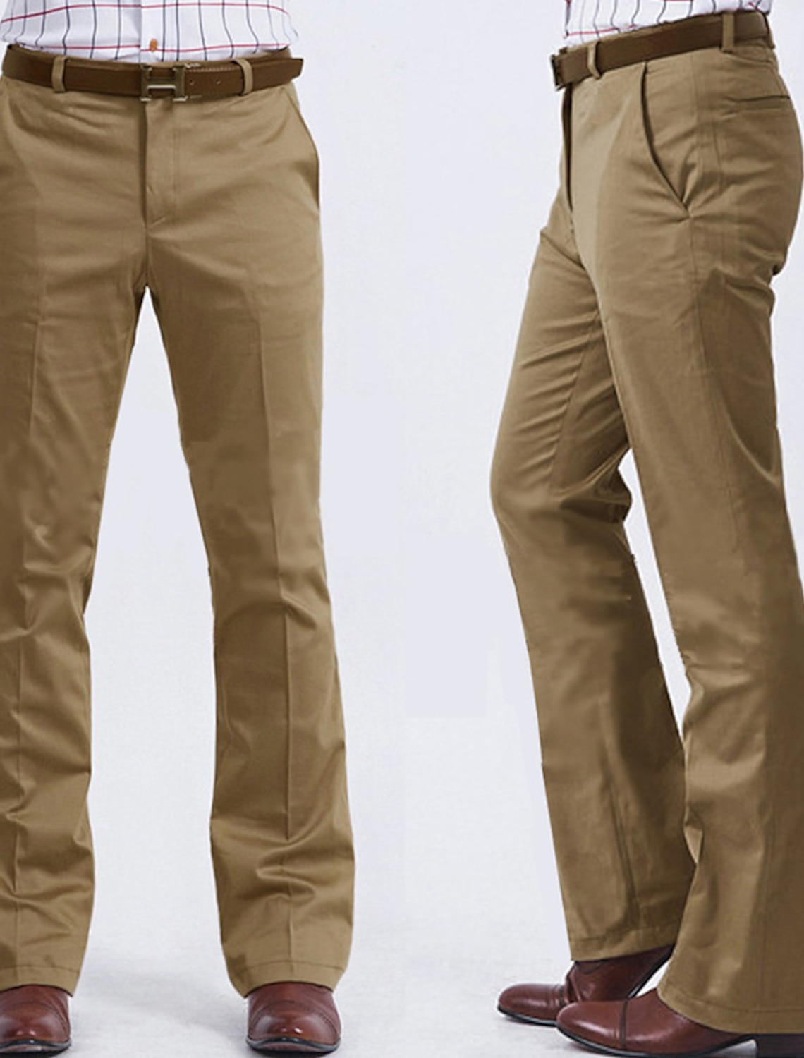 Men's Graduation Dress Pants Flared Bell Bottom Trousers Pocket