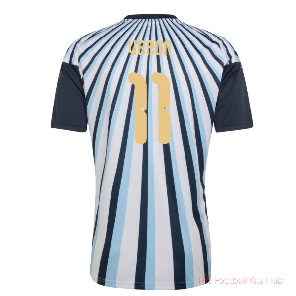 Argentina 2026-2027 Pre-Match Shirt Veron #11 Match Jersey White