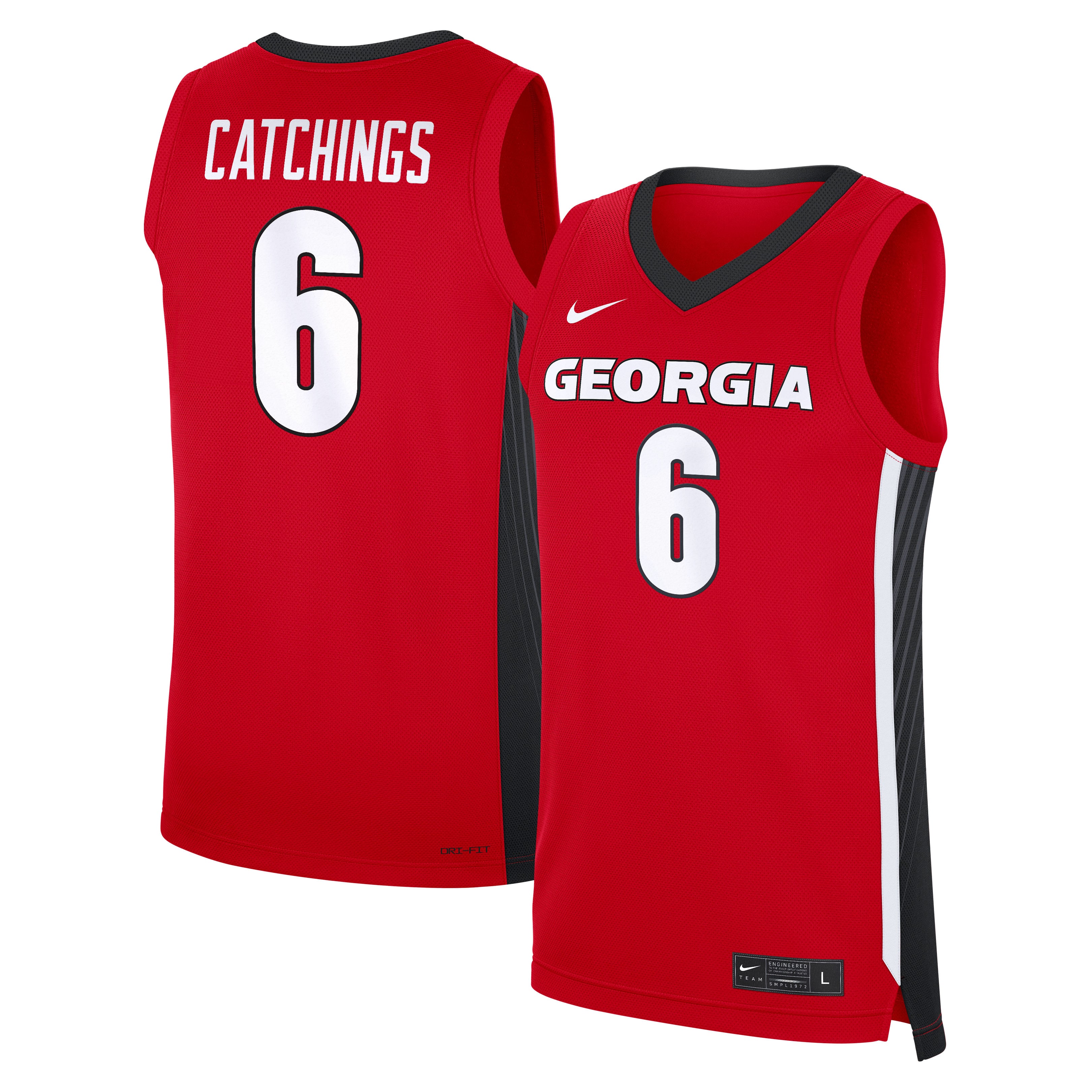 Kanon Catchings Georgia Bulldogs Nike NIL Men's Basketball Replica Jersey - Red