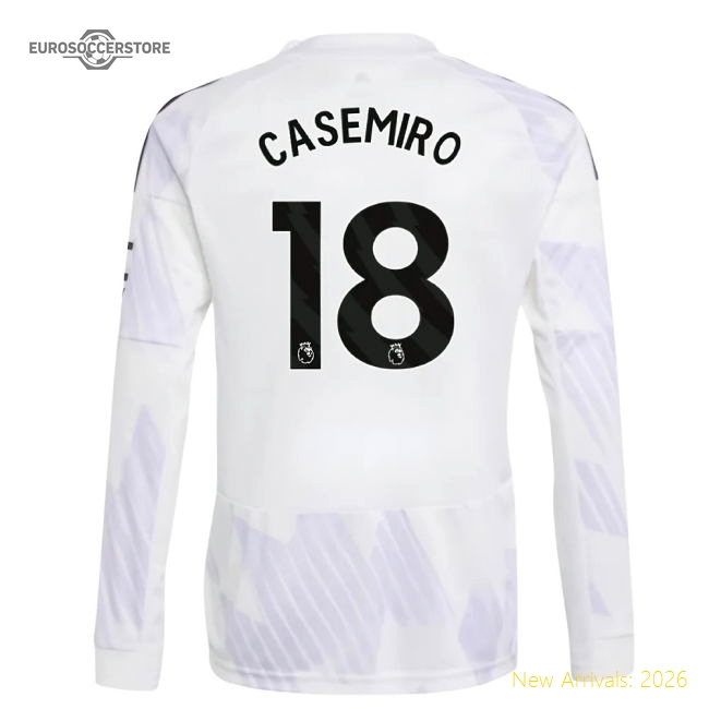 2025-2026 Man Utd Long Sleeve Away Shirt (Kids) (Casemiro 18)