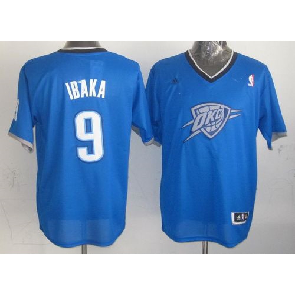 Performance Exclusive Men's OKC Thunder #9 Serge Blue Basketball Jersey