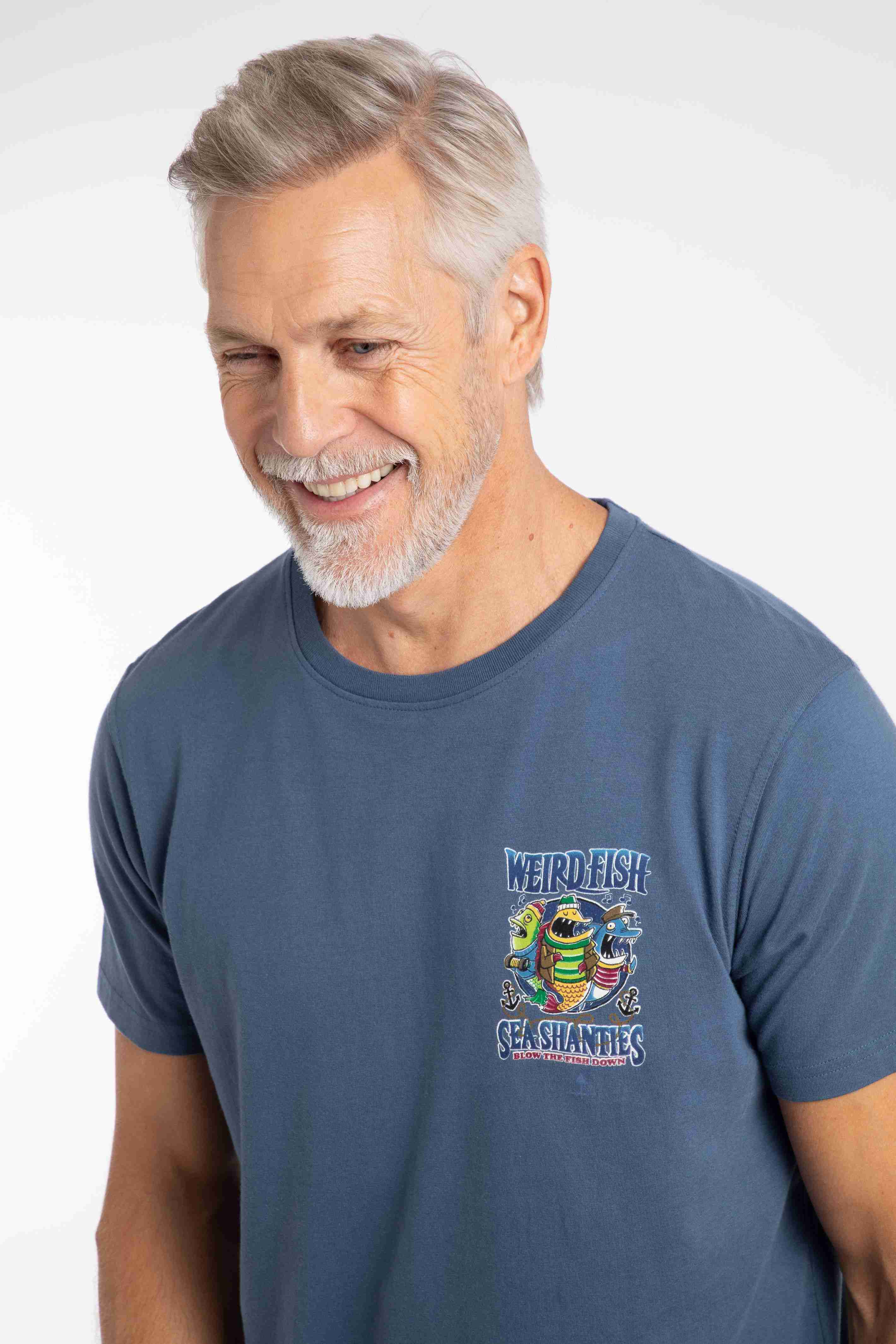 Sea Shanties Back Print Artist T-Shirt Ensign Blue