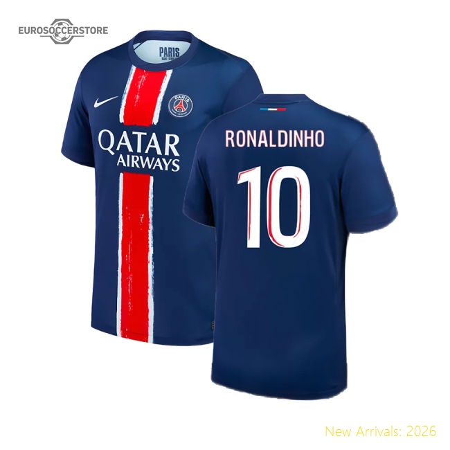 2024-2025 PSG Paris Saint Germain Home Shirt (Kids) (Ronaldinho 10)