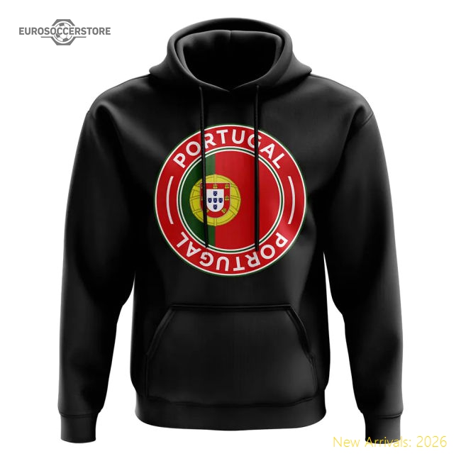 Xsb (3-4 Years) Portugal Football Badge Hoodie Black Fan Edition