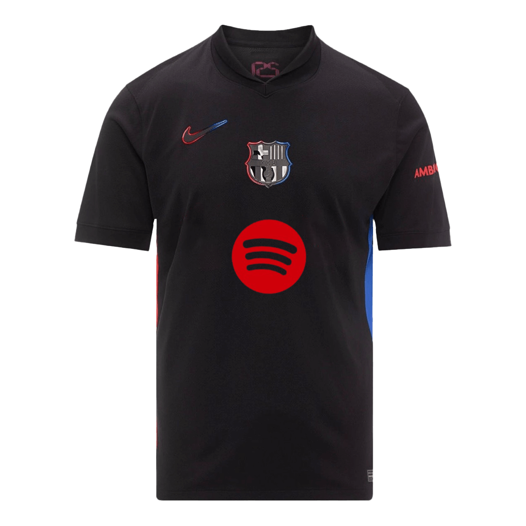 Barcelona Away Soccer Jersey 2024/25 - Spotify Logo Without TextAuthen
