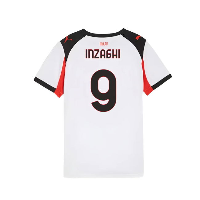 2025-2026 AC Milan Away Shirt (Kids) (Inzaghi 9) Reinforced Seams