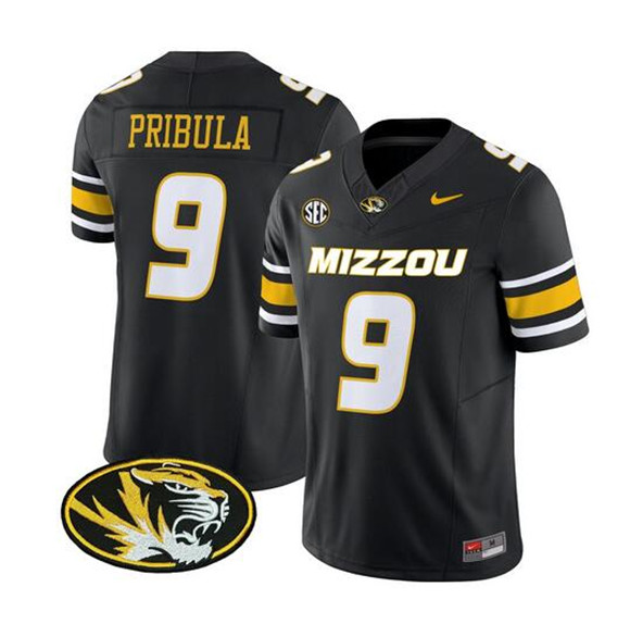 official Men's None Beau Pribula #9 Black 2024 Football Jersey