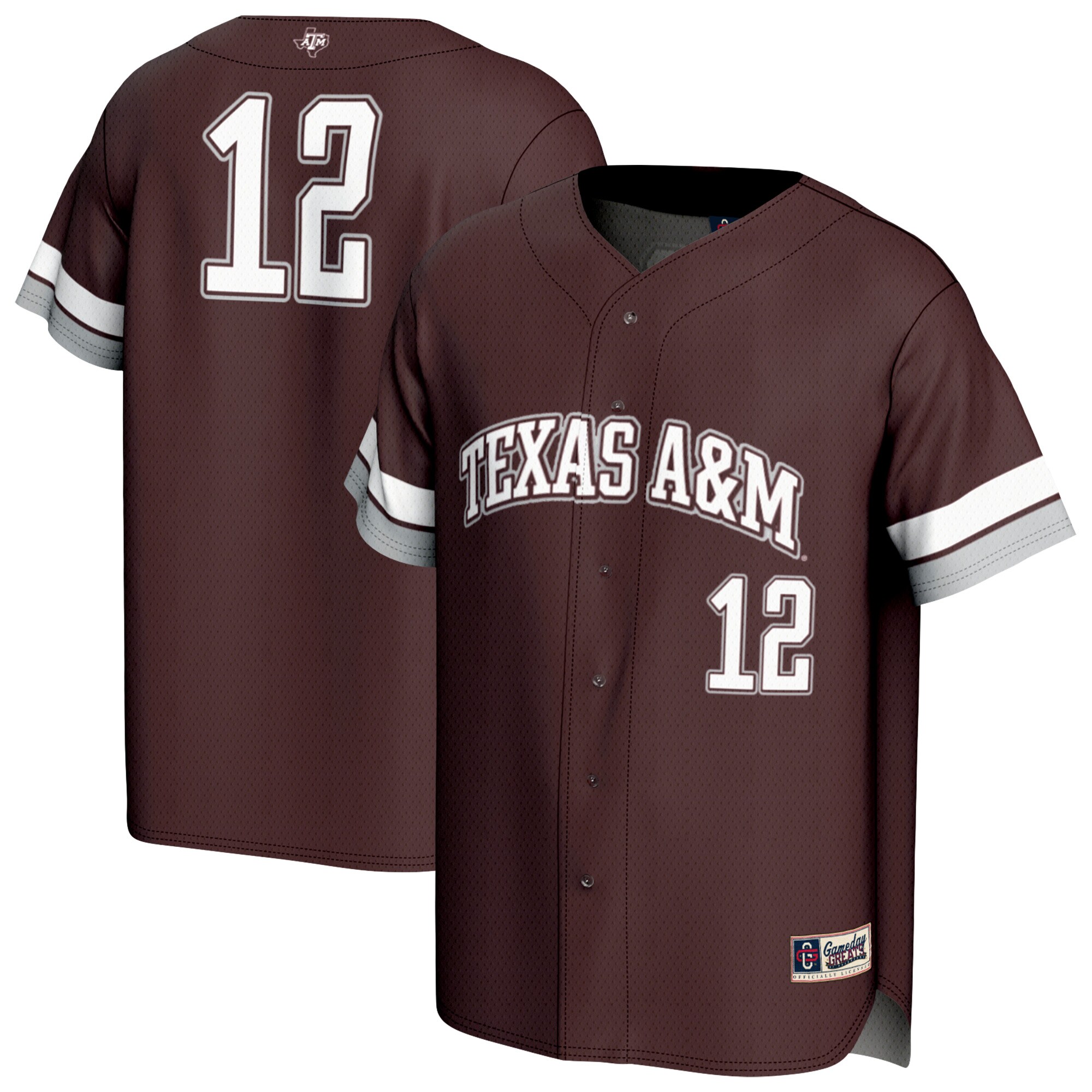 [DDG] Texas A&M Aggies GameDay Greats Youth Lightweight Collegiate Baseball Fashion Jersey - Maroon